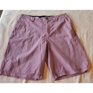 volcom shorts men Sz 32 Surf & Turf Hybrid Red& White Check 4 Way Stretch